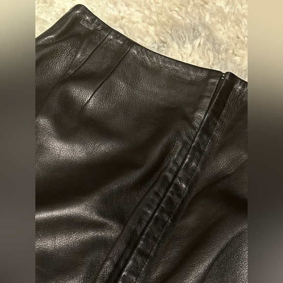 EXQUISITE Vintage Pradina & Co Chic Italian Leather Black Pencil Skirt - Sz44 - Picture 3 of 13